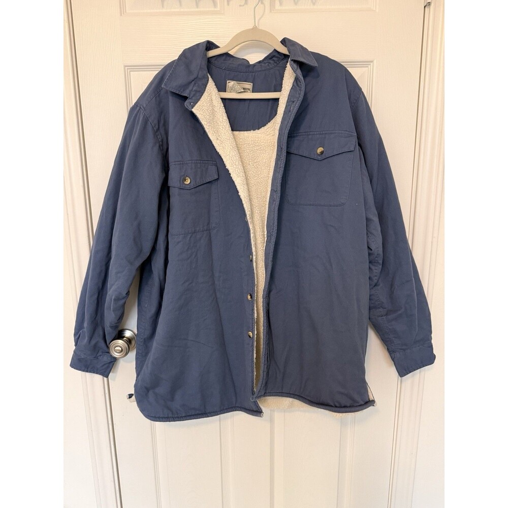 Boulder Creek Trading Company Lined Button Front Work Barn Jacket Blue XLT